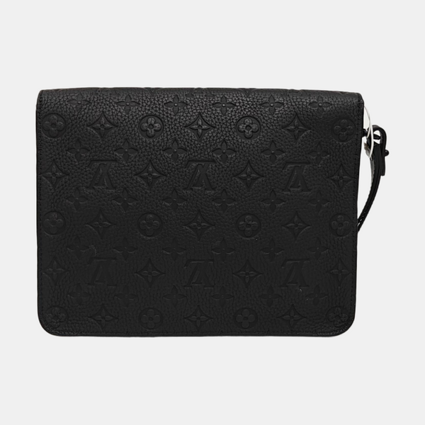 S LOCK Monogram Calfskin Black