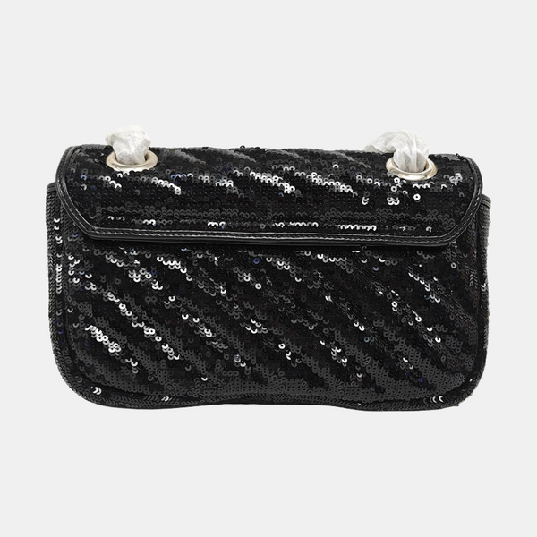 GG Marmont Small Quilted Sequins Black