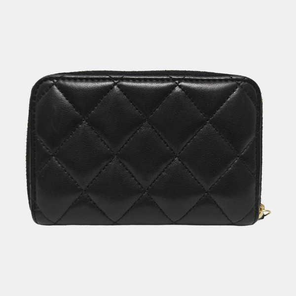 CHANEL 19 Small Quilted Lambskin Black Wallet