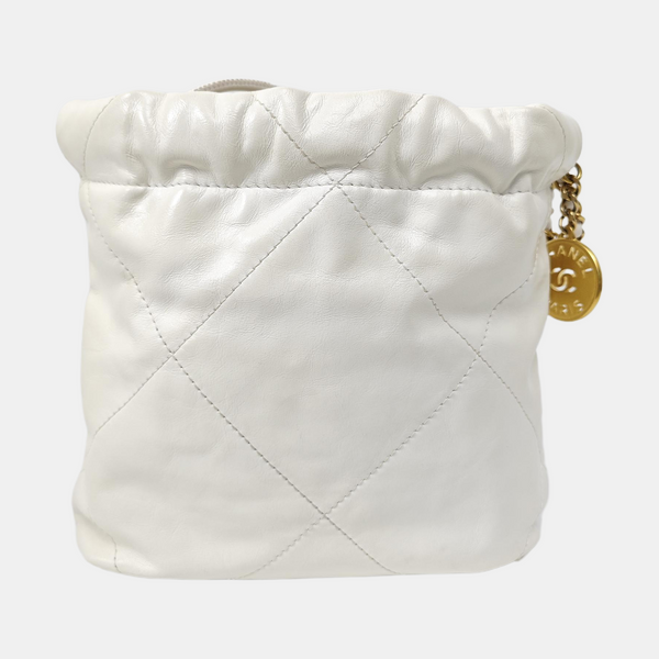 CHANEL 22 Mini Quilted Calfskin White
