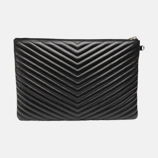 Quilted Calfskin Clutch Black