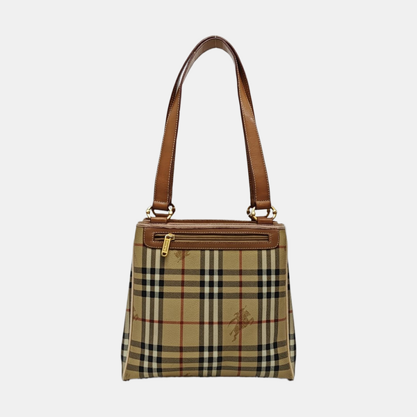 Coated Canvas Tote Bag Brown