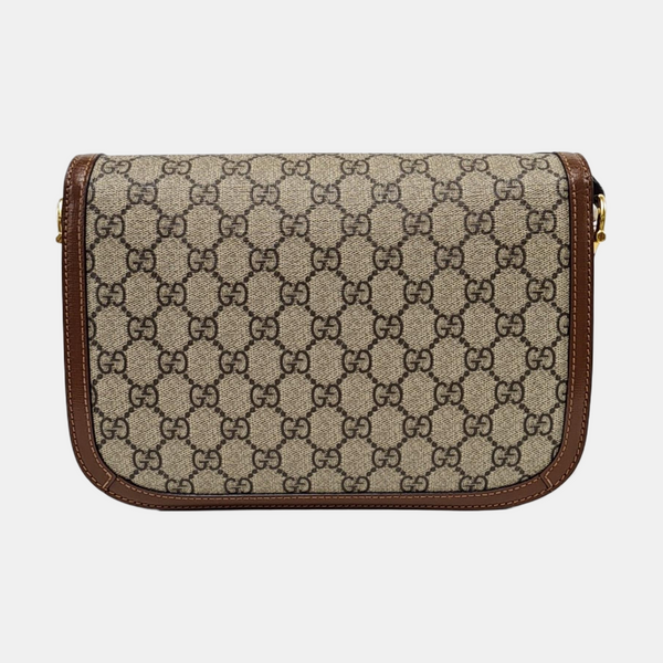 Horsebit 1955 Medium Monogram Coated Canvas Beige