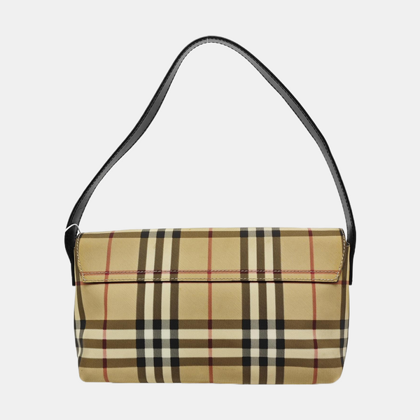 Coated Canvas Shoulder Bag Brown