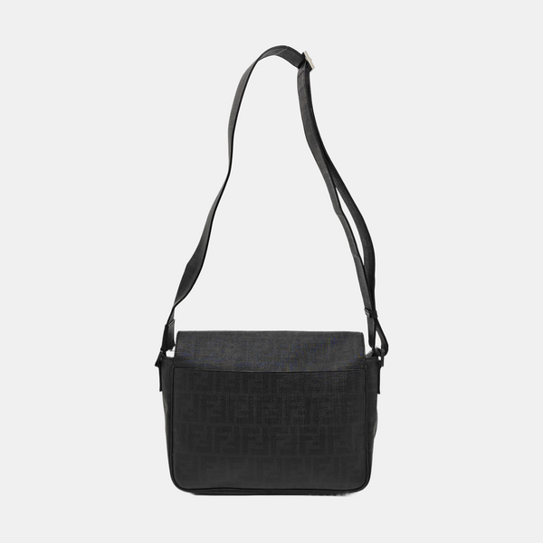 Monogram Coated Canvas Shoulder Bag Black