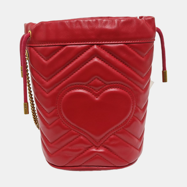 GG Marmont Mini Quilted Calfskin Red