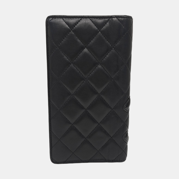 CAMBON Quilted Calfskin Black Wallet
