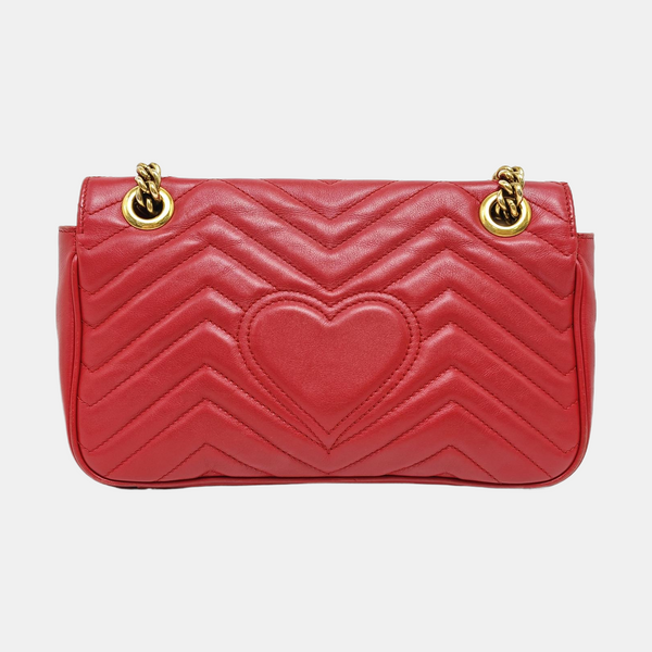 GG Marmont Medium Quilted Calfskin Red