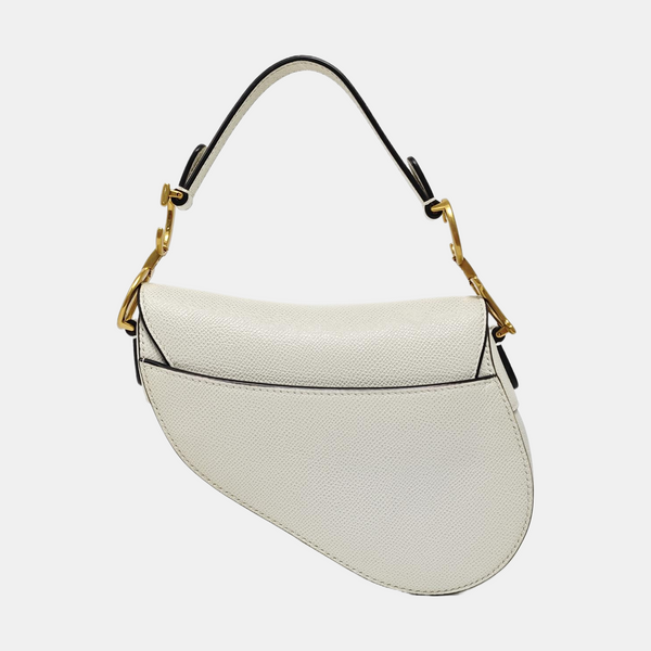 Saddle Mini Calfskin White