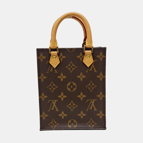 SAC PLAT Mini Monogram Coated Canvas Brown