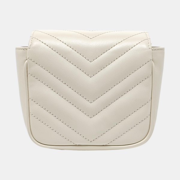 GG Marmont Mini Quilted Calfskin White