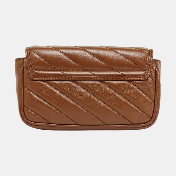 GG Marmont Mini Quilted Calfskin Brown