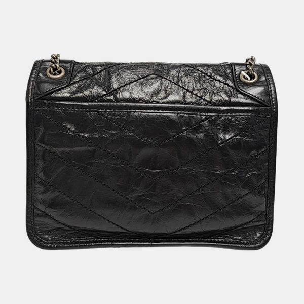 NIKI Small Chevron Calfskin Black