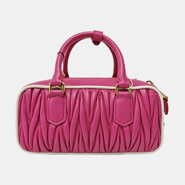 Arcadie Matelassé Small Quilted Lambskin Pink