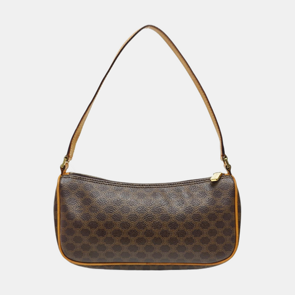 Coated Canvas Top Handle Bag Brown