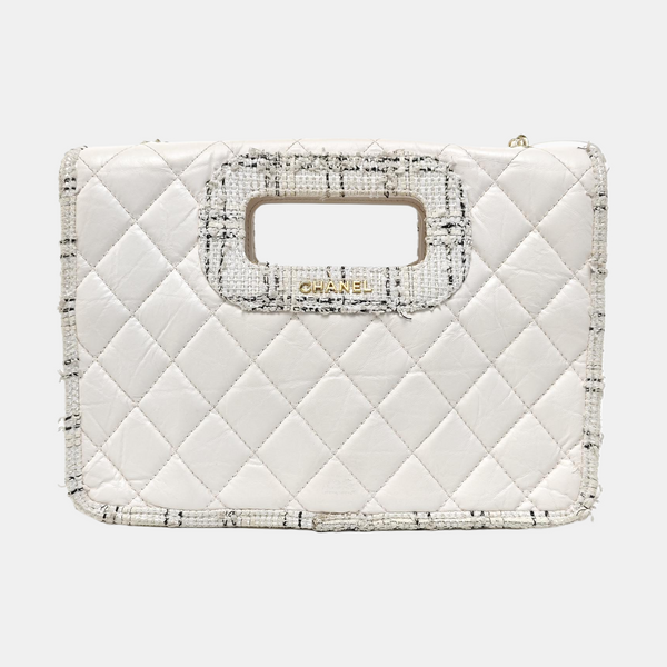 Quilted Calfskin Shoulder Bag White