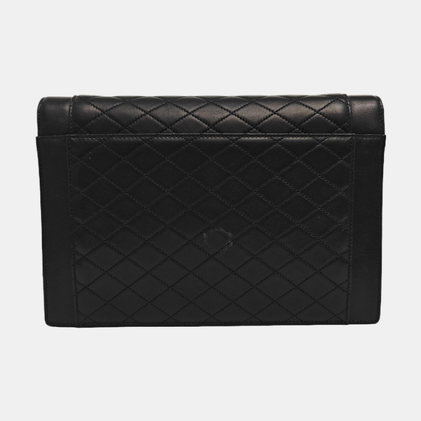 Quilted Lambskin Shoulder Bag Black
