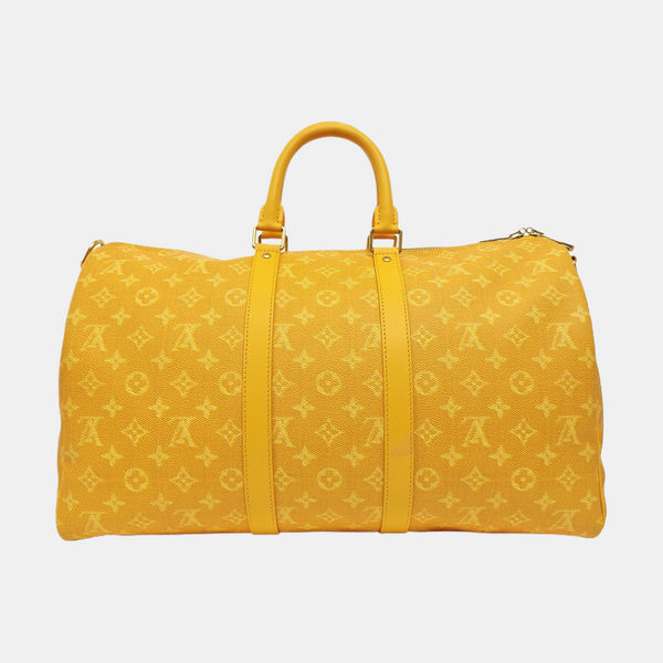 Coated Canvas Top Handle Bag 45 Yellow