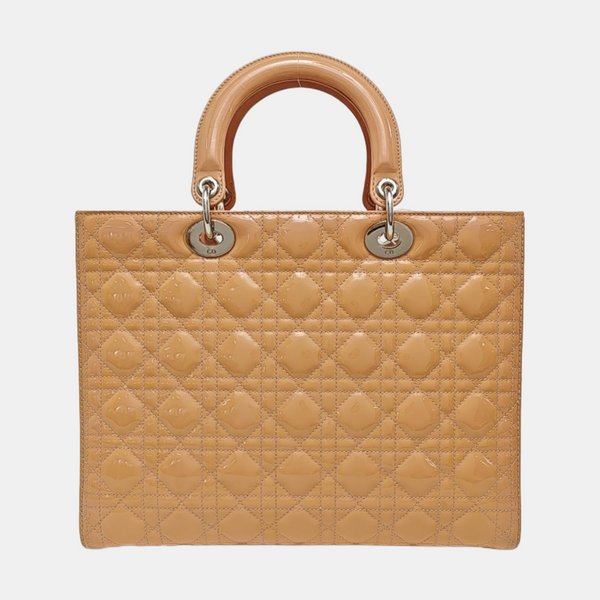 Lady Dior Large Cannage Patent Leather Pink