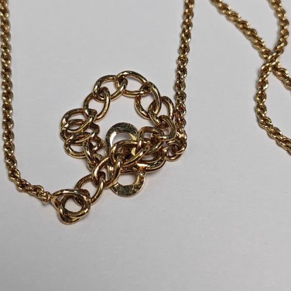 Twist Round Metal Gold Necklace