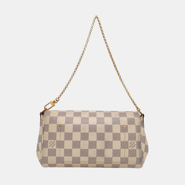 FAVORITE PM Damier Azur Coated Canvas White