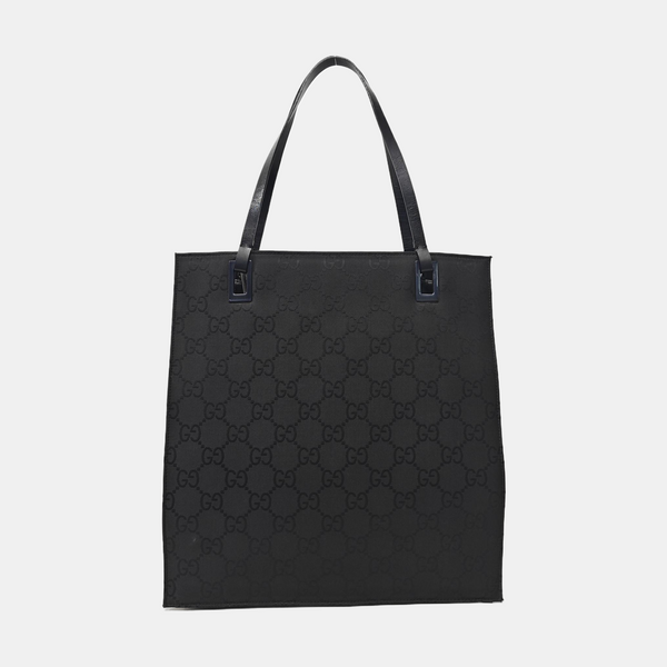 Monogram Fabric Tote Bag Black