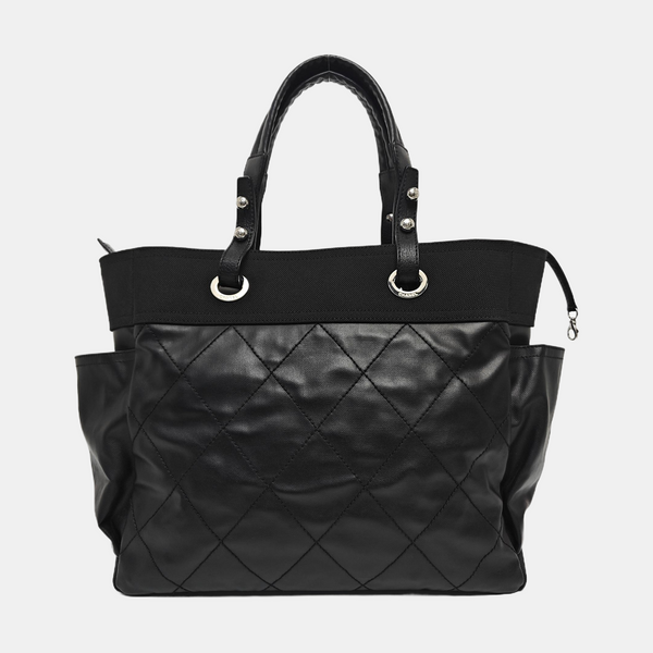 PARIS BIARRITZ Large Quilted Coated Canvas Black