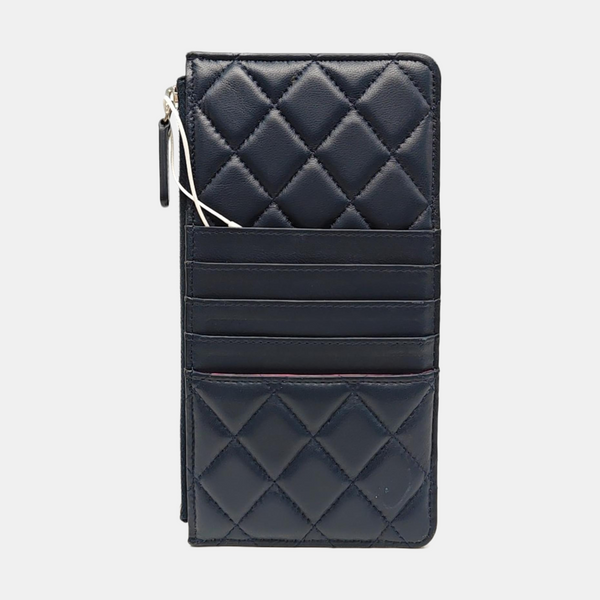 Quilted Lambskin Wallet Blue