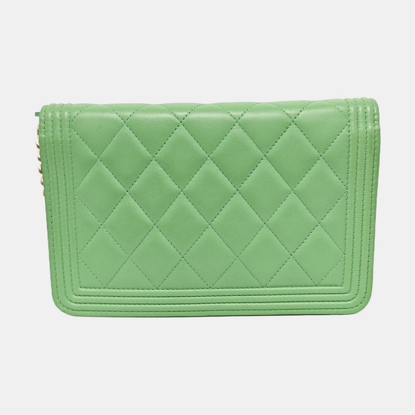 BOY CHANEL WOC Quilted Calfskin Green