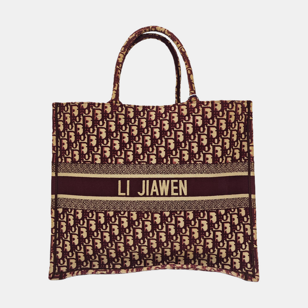 Book Tote Large Oblique Canvas Red