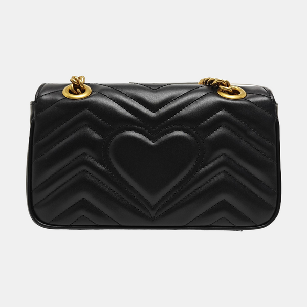 GG Marmont Small Quilted Calfskin Black