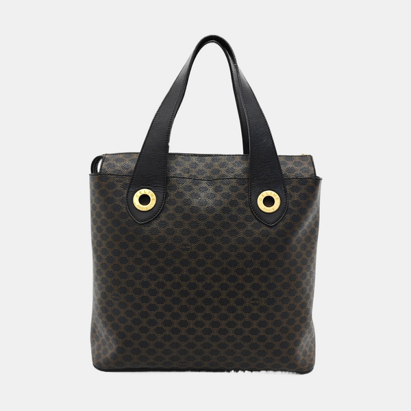 Coated Canvas Tote Bag Black