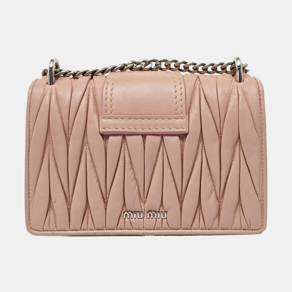 Miu Lady Quilted Lambskin Pink
