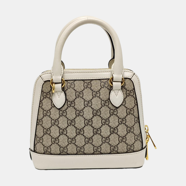 Authenticated pre-owned Horsebit 1955 Mini Coated Canvas Beige - Shoulder Bag at Looply