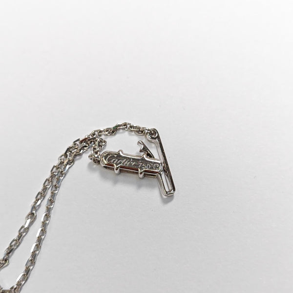C DE CARTIER 18k White Gold Silver Necklace