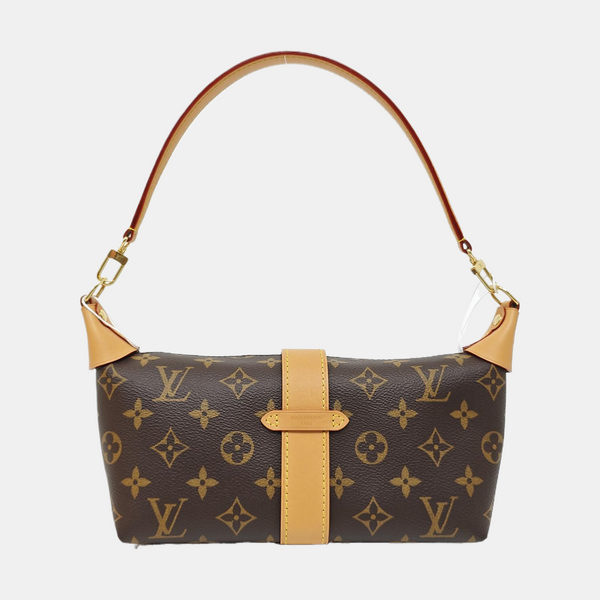 Pochette Mia Monogram Coated Canvas Brown