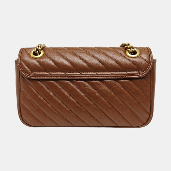 GG Marmont Medium Quilted Calfskin Brown