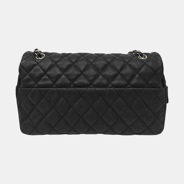 Large Quilted Grained Calfskin Black