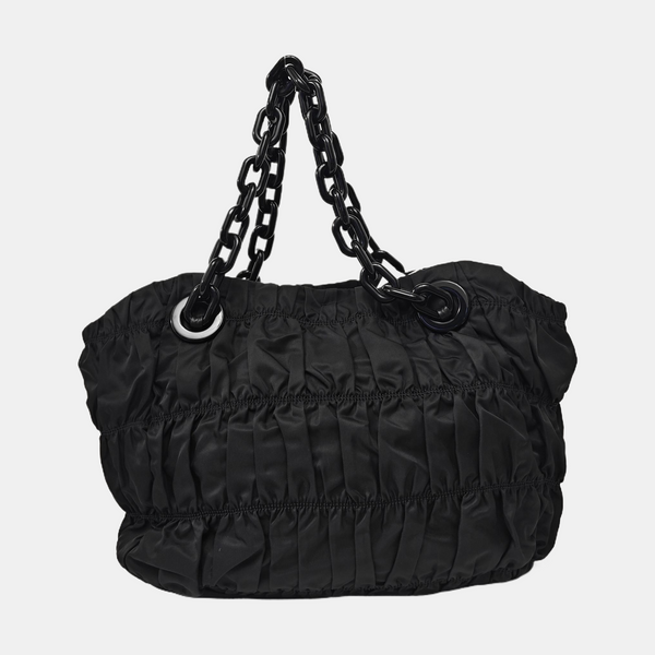 Nylon Top Handle Bag Black