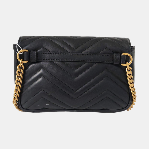GG Marmont Small Quilted Calfskin Black