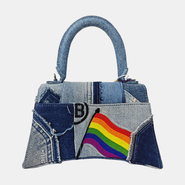 Hourglass Small Quilted Denim Blue