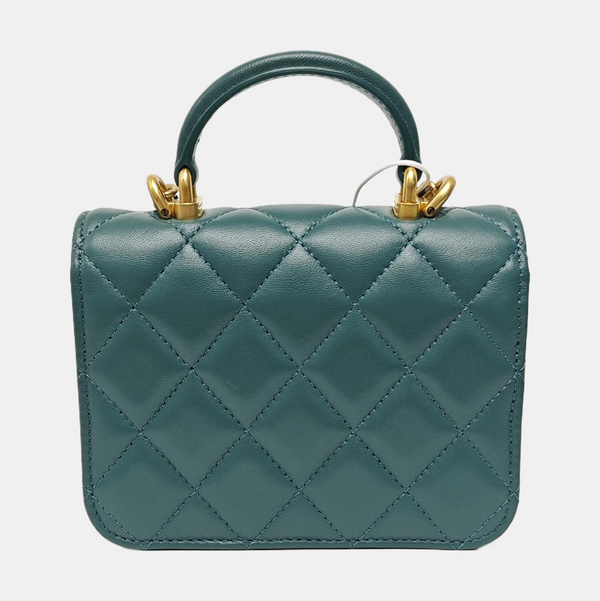 Quilted Lambskin Shoulder Bag Green
