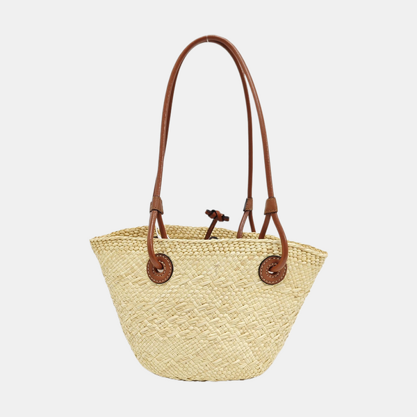 Straw Top Handle Bag Beige