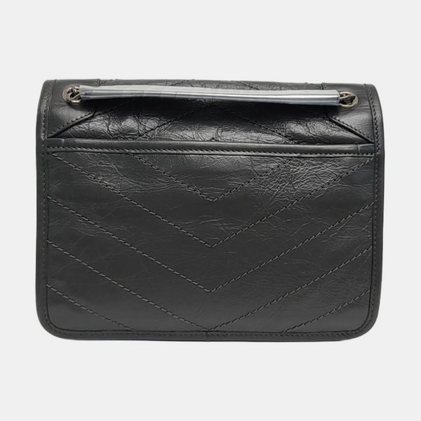 NIKI Small Chevron Calfskin Gray