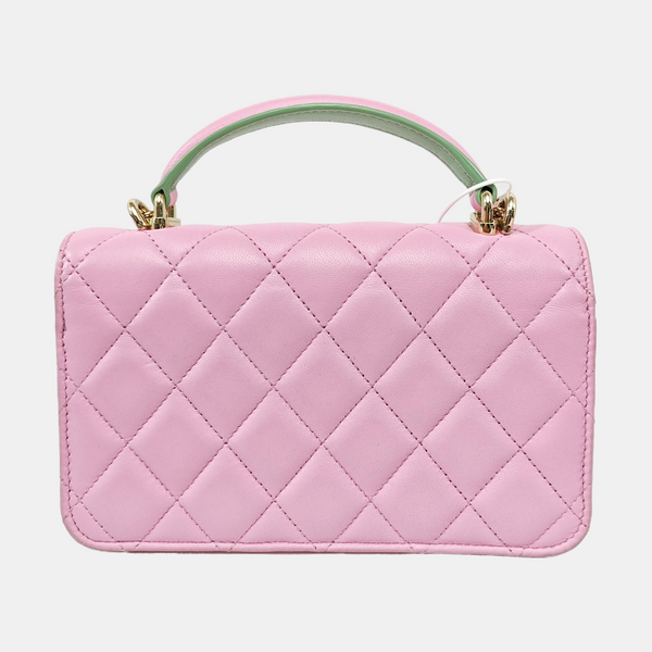 Quilted Lambskin Shoulder Bag Pink