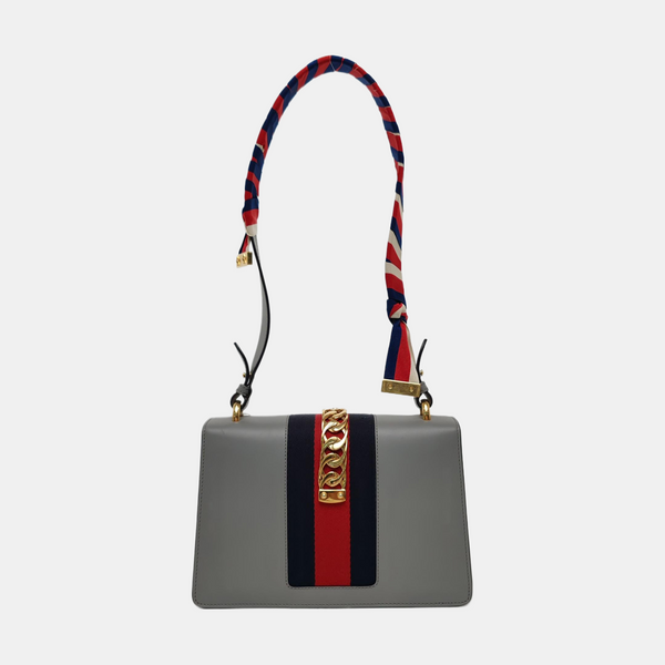 Authenticated pre-owned Sylvie Small Calfskin Grey - Shoulder Bag at Looply