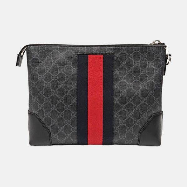 Ophidia Large Monogram Coated Canvas Gray