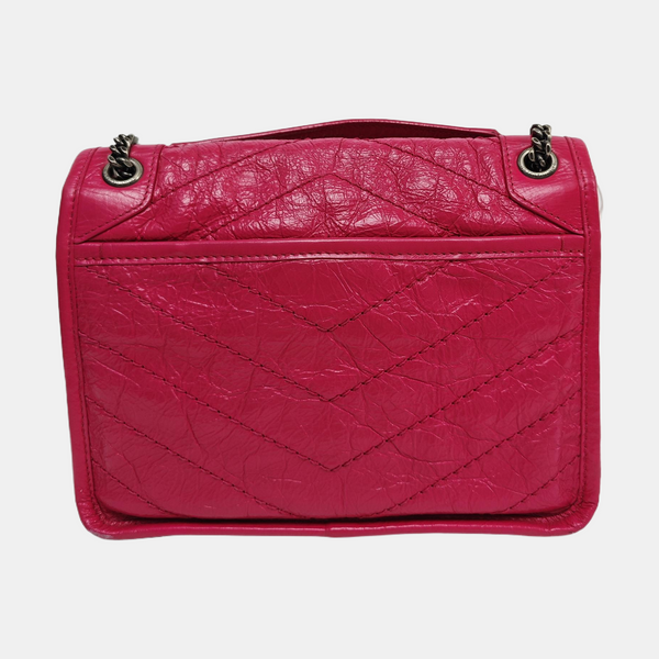NIKI Small Chevron Calfskin Red
