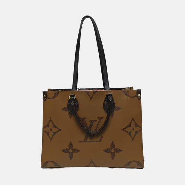 Authenticated pre-owned ONTHEGO MM Monogram Coated Canvas Brown - Tote Bag at Looply