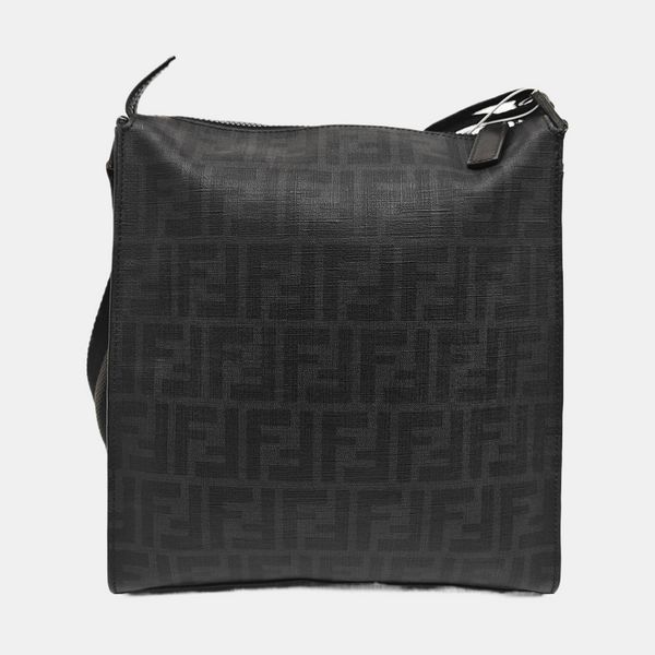 Coated Canvas Shoulder Bag Black
